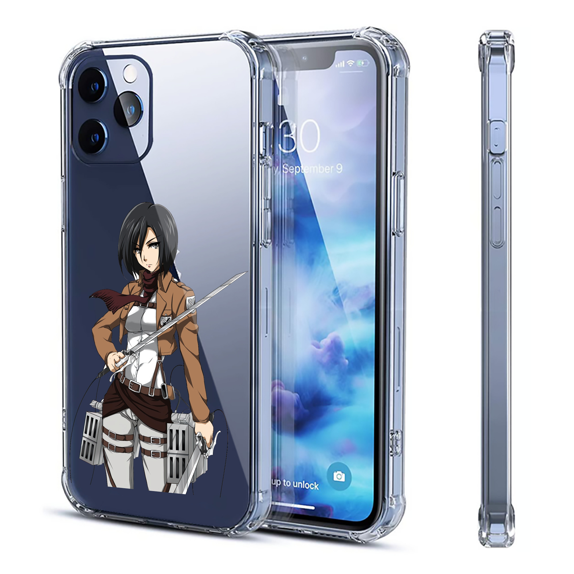 （画像用） 進撃の巨人 ミカサ·アッカーマン Attack on Titan Mikasa Ackerman 【iPhone 12シリーズ対応】透明スマホケース（クリアソフトケース）